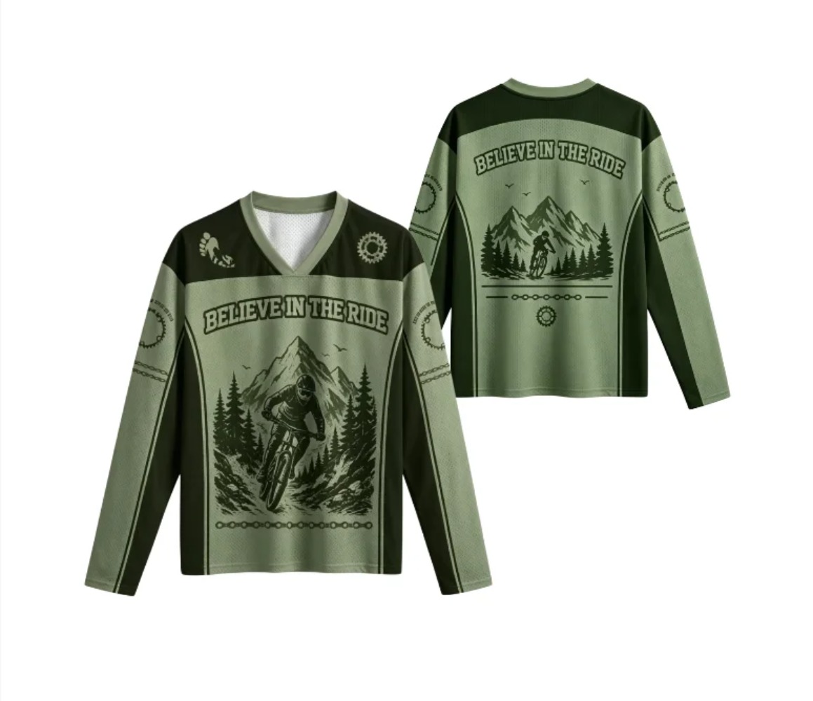 Outdoor Sports Leisure - 2026 マウンテンバイカー 3Dプリント メンズ レディース 長袖スポーツVネックTシャツ