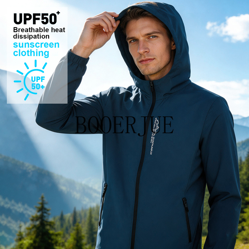 Outdoor Sport Jacket - アウトドアハイキングスポーツ夏メンズ防水ハイキングジャケット防風キャンプウインドブレーカー釣りトレッキングランニングジャケットユニセックス