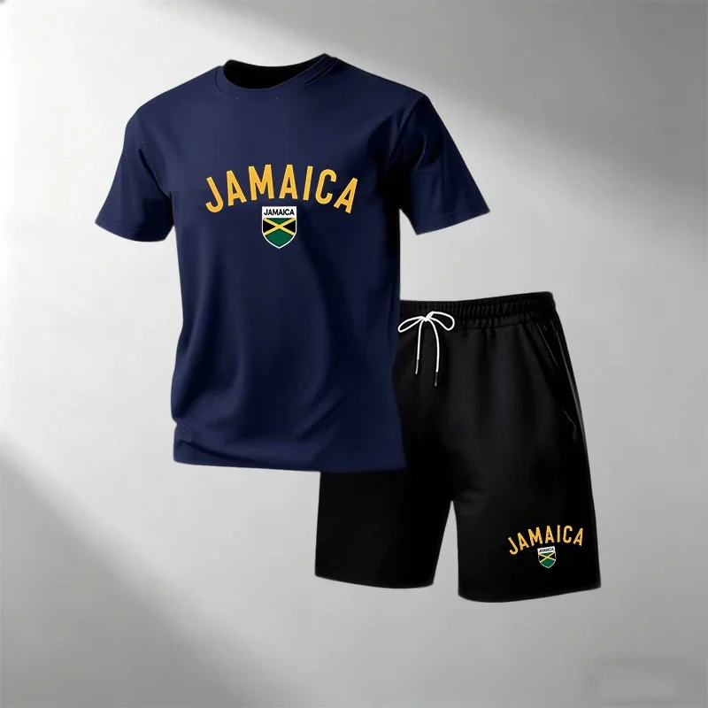 ジャマイカ サマーカジュアルTシャツセット メンズ Oネック - Outdoor Sports Leisure のレビューと価格