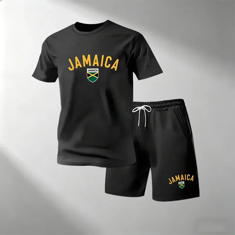 ジャマイカ サマーカジュアルTシャツセット メンズ Oネック - Outdoor Sports Leisure のレビューと価格