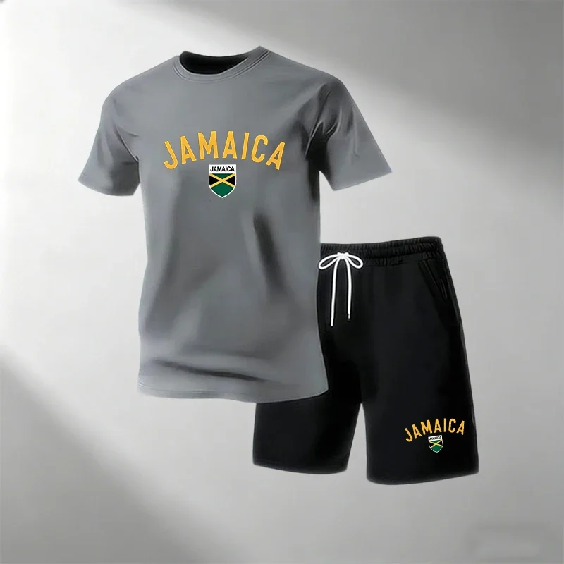 ジャマイカ サマーカジュアルTシャツセット メンズ Oネック - Outdoor Sports Leisure のレビューと価格