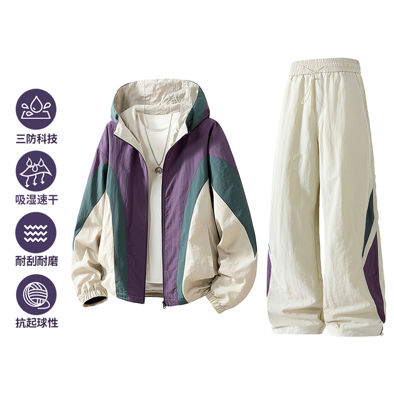 メンズ用の新しいツーピースの春秋ジャケットセット。 メンズ・ - Outdoor Sport Jacket のレビューと価格
