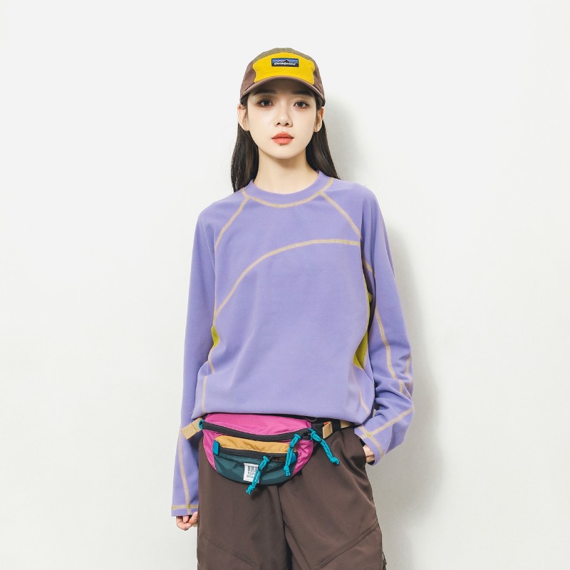 ユニセックスアウトドアカラーブロック長袖 Tシャツストレッチ - Outdoor Sports のレビューと価格