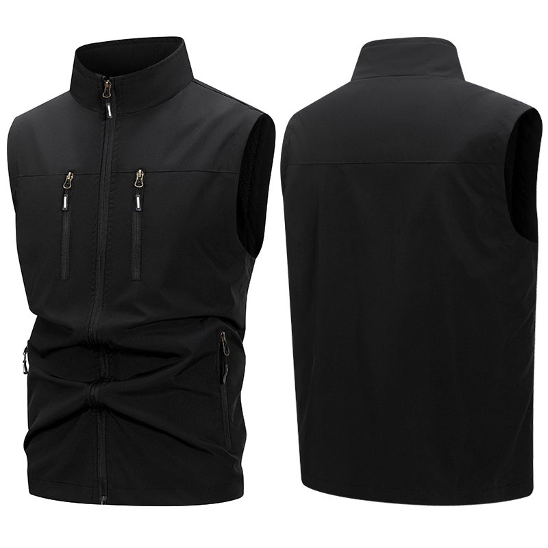 メンズ軽量ソフトシェルベスト ジッパーポケット付き 防風 ノ - Outdoor Sport Jacket のレビューと価格