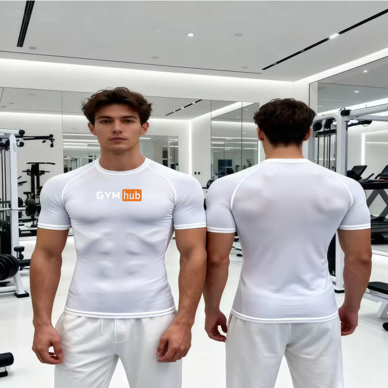 ジムハブプリントメンズコンプレッションTシャツジムワークアウ - Outdoor Sport.Hub のレビューと価格