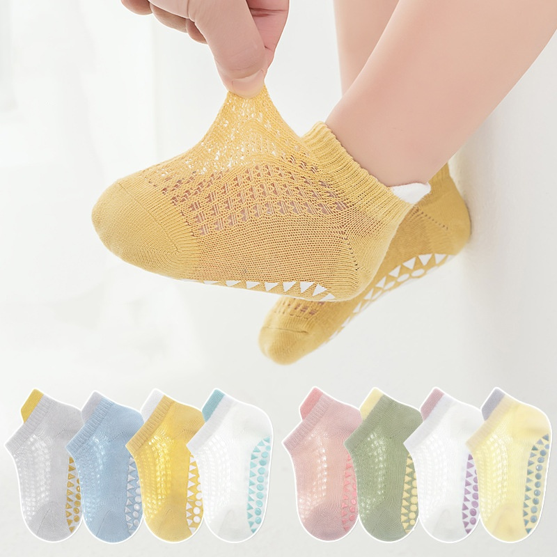 4 ペア薄型キッズベビーボートソックス幼児綿幼児ノンスリップ - Trampoline Park Sock のレビューと価格
